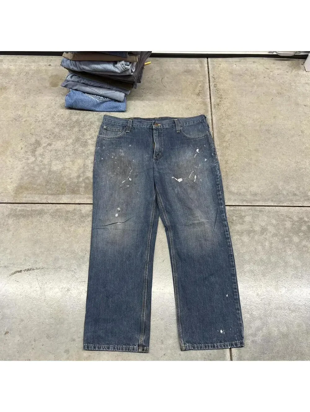 vintage carhartt dark blue relaxed baggy fit jeans size 38 x 32